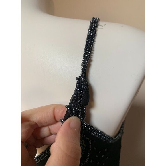 Vintage 90s/Y2K Fantasy Beaded Silk Slip Dress Evening Gown Size 6 SMALL - Picture 8 of 11